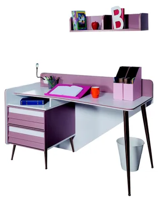Produktbild von Schreibtisch Holz Rosa Tisch Schreibtische Regal Möbel Jugendzimmer Design