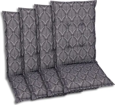Produktbild von GO-DE Textil, Sesselauflage Mittellehner, 4er-Set, Farbe: anthrazit, Maße ca.: 108 cm x 50 cm x 7 cm