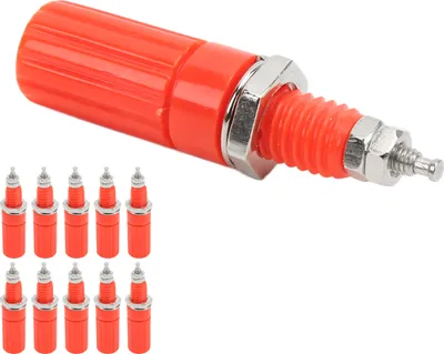 Image de 10Pcs M3 Terminal 4mm Banana Jack Socket Screw Panel Jack Terminal Plug for Electronic EquipmentRed