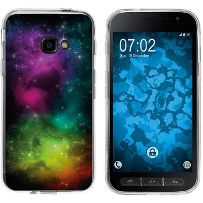Produktbild von PhoneNatic Case kompatibel mit Samsung Galaxy Xcover 4 / 4s Silikon-Hülle Space Starfield M7