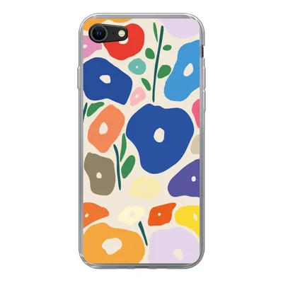 Produktbild von MuchoWow® Handyhülle Schutzhülle Hülle für iPhone 7 Blume - Abstrakt - Blätter Silikon Softcase Handy Hülle - Kartenhalter