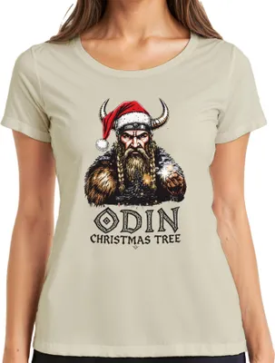 Produktbild von ODIN CHRISTMAS TREE Wikinger nordisch Weihnachten Geschenk Bart Damen T-Shirt, Natur, XL
