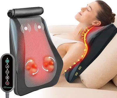 Produktbild von Massagegerät Rücken Nacken | Nackenmassagegerät mit Wärme, Shiatsu 3D Knet Massagegerät für Nacken Rücken Schulter Beine, Geschenke für Mama Papa Frauen