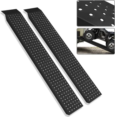 Produktbild von UISEBRT 2 X Auffahrrampe Rampe Verladerampen Motorradrampe Verladeschiene Verladerampe Auffahrschiene 135x23x4,5cm 400 kg Paar Traglast - Schwarz