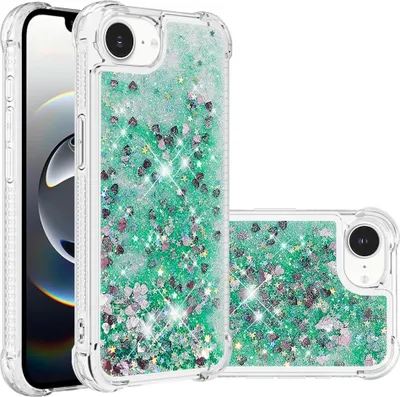 Produktbild von iPhone 16e / 17e Hülle - Coverup Liquid Glitzer Back Cover - Grün