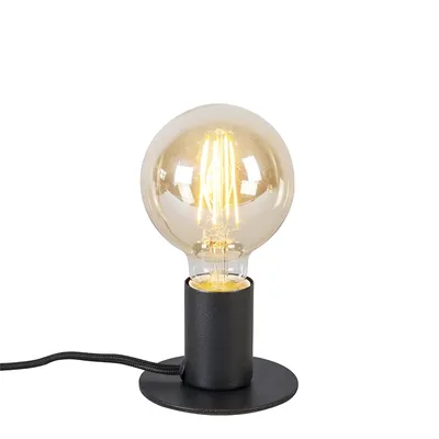Produktbild von QAZQA - Design Moderne Tischlampe schwarz - Facil I Wohnzimmer I Schlafzimmer I Nachttischleuchte - Stahl Zylinder - LED geeignet E27