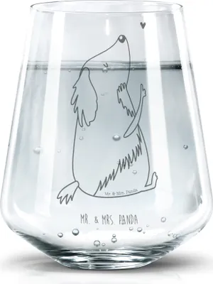 Produktbild von Mr. & Mrs. Panda Glas Hund Liebe - Transparent - Geschenk, Hunde, Trinkglas, Wasserglas, Becherglas, Tumbler, Herz, Sprüche, Dekoglas