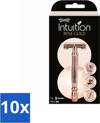 Productafbeelding van Wilkinson Sword Scheersysteem - Intuition Rose Gold - Deluxe - 10 mesjes - Voordeelverpakking - 10 stuks