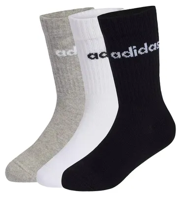 Obrázok produktu pre Ponožky adidas Uni Linear Kids Crew, biela/šedá, balenie obsahuje 3 páry