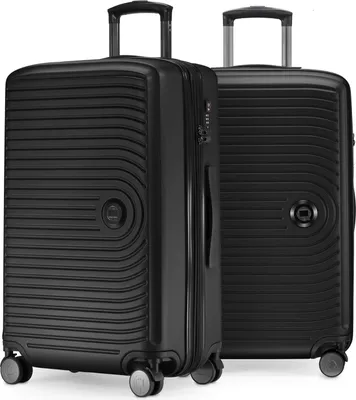 Image de HAUPTSTADTKOFFER - Mitte - Lot de 2 valises à coque dure de taille moyenne Trolleys avec soufflet extensible Trolley de voyage,Noir