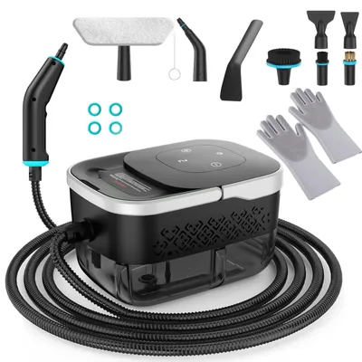 Image de Nettoyeur à vapeur portatif - 2500W avec 8 accessoires et 6 niveaux de vapeur