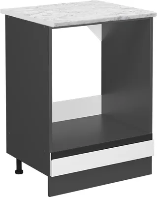 Image de Meuble pour four Vicco R-Line Blanc 60cm  J-Shape PT Marbre, Model 46653