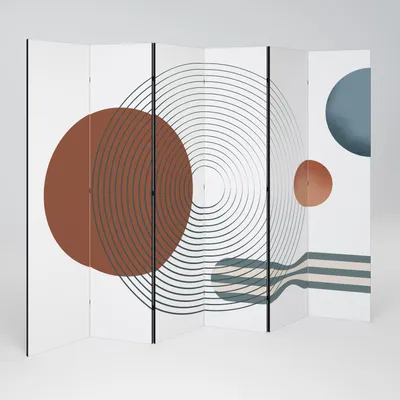 Produktbild von SpaceRebels Paravent Raumteiler - 6-teilig Raumtrenner, Druck 2-Seite - Raumtrenner - Trennwand Wohnung - Room Divider - Spanische Wand Deko Modern Sichtschutz