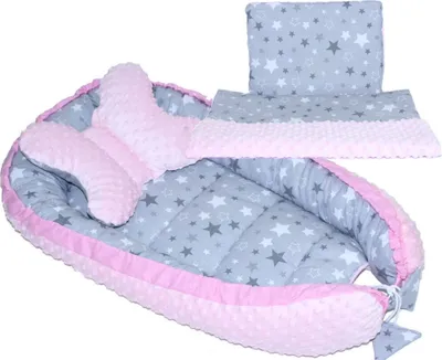 Produktbild von Baby MINKY Nestchen Kokon Kuschelnest Reisebett 2-seitig Kissen Decke Schmetterling Kissen - 4T- 33