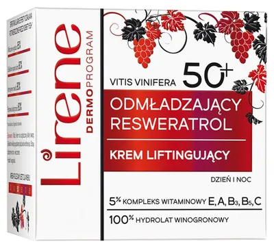 Produktbild von Lirene Odmładzający Resweratrol 50+ Krem liftingujący na dzień i noc, 50 ml