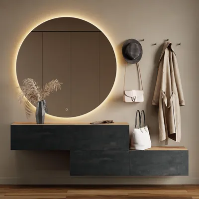 Produktbild von Planetmöbel Flur Möbel Garderobe Hängeschrank 2x 140 cm gold eiche / schwarz charcoal, Wandgarderobe hängend oder stehend