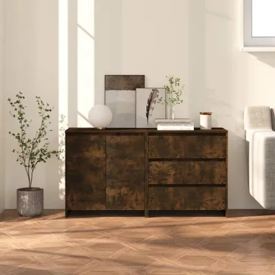 Obrázok produktu pre vidaXL 2-dielny príborník Materiál z dymového dubového dreva