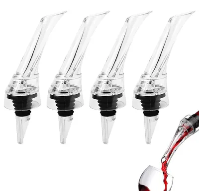 4er-Set Decantier-Ausgießer mit Belüfter, tropffrei, Kunststoff