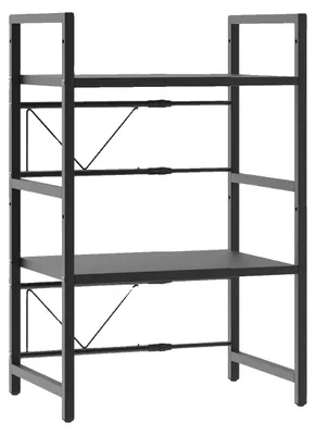 Obrázok produktu pre Rozšíriteľná polica do mikrovlnnej rúry, uhlíková oceľ, 3 vrstvy, nosnosť 40 kg, rozmery 40–60 cm x 36 cm x 78 cm, nastaviteľná výška 22,5–44 cm