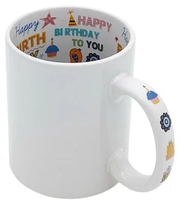 Produktbild von Plottermarie Sublimationsrohlinge Sublimations-Tassen für personalisierte Geschenkideen – Sublimationsrohlinge, Fotogeschenke, Personalisierung & DIY Motivtassen Happy birthday - 1 Stück