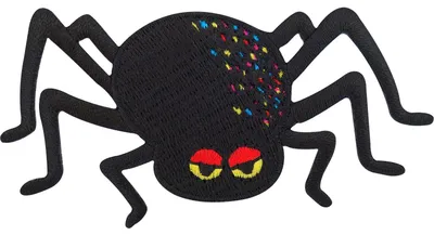 Aufbügel-Patch Spinne gestickt, 8,5 x 4,5 cm, zum Aufnähen