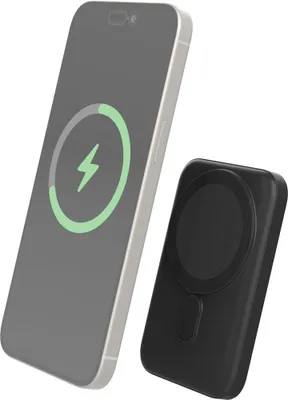 Image de Powerbank sans fil MagSafe 5000mAh 2 ports USB A+C 10W Qi Noir Bigben