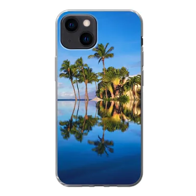 Produktbild von MuchoWow® Handyhülle Schutzhülle Hülle für iPhone 13 mini Am Wailea Beach in Hawaii spiegeln sich die Palmen im Wasser Silikon Softcase Handy Hülle - Softcase