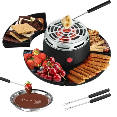 2-in-1 S'Mores-Maker & Fondue-Set, 280 W, 10-teilig, Tischmodell