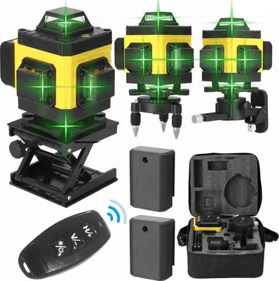 Obrázek produktu pro Křížový laser - 4D 16 linií typu A - zelený laser - samonivelační 3° - vertikální a horizontální - Li-ion baterie - Camel