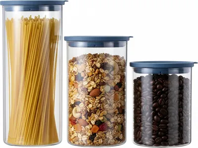 Obrázek produktu pro Cookinglife Sada skleněných nádob na skladování potravin – ø 13 cm – 1,5 / 1,9 / 2,5 litru – 3 kusy