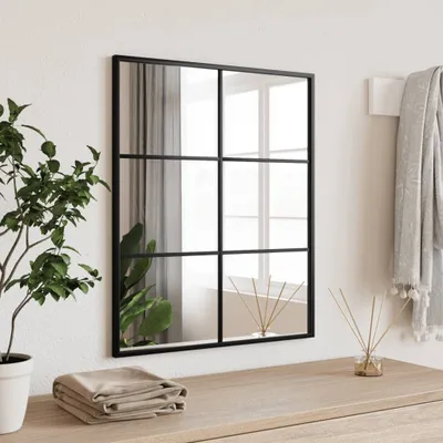 Produktbild von Wandspiegel Schwarz 50x60 cm Rechteckig Eisen