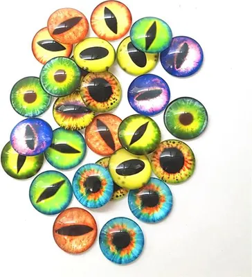 Immagine prodotto di EDUPLAY 370142 Occhi di drago colorati, Ø 2,5 x 0,5 cm circa 10 disegni diversi, multicolore, 30 pezzi (1 set)