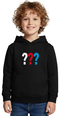 Produktbild von Spreadshirt Die Drei Fragezeichen Logo Kinder Premium Hoodie, 122/128 (6 Jahre), Schwarz
