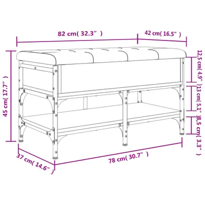 Obrázok produktu pre vidaXL Lavica na topánky smoke oak 82x42x45 cm materiál na báze dreva