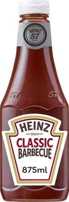 Produktbild von Heinz Barbecue Sauce – Rauchig-würzige Grillsauce in der Kopfsteherflasche – 4 x 875 ml