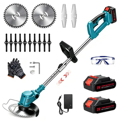 Produktbild von Akku-Rasentrimmer, 3-in-1 Elektrische Motorsense & Freischneider Rasen, mit 2X 2.0Ah Akku und Ladegerät, für Rasenschneiden, Garten
