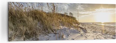 Produktbild von Bild auf Leinwand - Leinwandbild - Einteilig - Sand Gras Meer - 160x50cm - Wand Bild - Wanddeko - Wandbilder - Leinwanddruck - Bilder - Wanddekoration - Leinwand bilder - Wandbild - AB160x50-4781