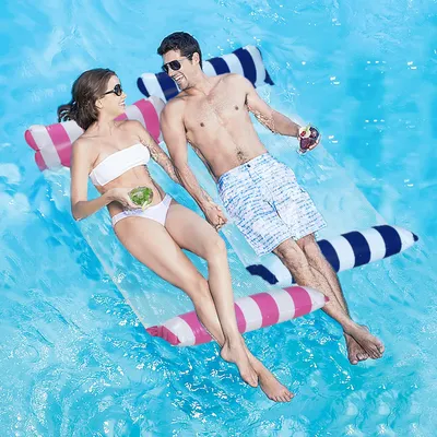 Immagine prodotto di Amaca galleggiante, 2 cuscini gonfiabili per piscina, 4 in 1