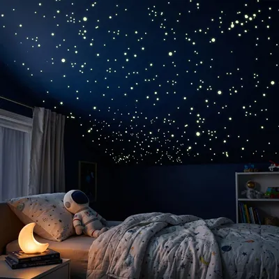 Image de 250 autocollants muraux décoratifs ronds et phosphorescents