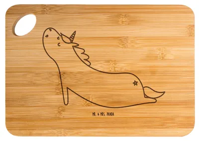 Produktbild von Mr. & Mrs. Panda Hackbrett Einhorn Yoga - Transparent - Geschenk, holzservierbrett, holzschneidebrett, Unicorn, Namaste, Frühstücksbrettchen, Sport, Einhörner, Holzbrett
