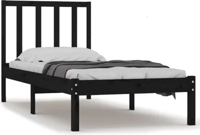 Produktbild von vidaXL Massivholzbett Schwarz Kiefer 75x190 cm