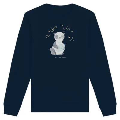 Produktbild von Mr. & Mrs. Panda Baumwoll Pullover Panda Astrologie Größe L - French Navy - Geschenk, Sweatshirt, Sweater, Horoskop, Sternbilder, Pulli