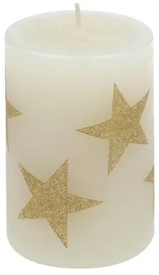 Produktbild von Stumpenkerze "Multistern" Champagner 100/68 mm