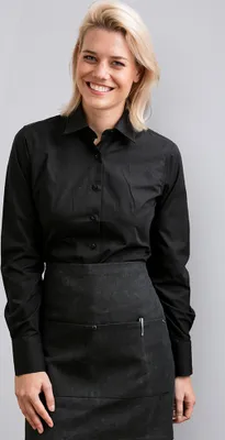 Produktbild von Damen-Bluse langarm, schwarz, Größe 32 : 60% Baumwolle 40% Polyester, 120 g/m² : schwarz : 32