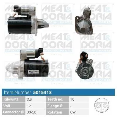 Produktbild von MEAT & DORIA 5015313 Starter Anlasser 0,9kW für HYUNDAI ix35 (LM, EL, ELH) 12V