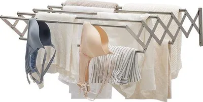 Obrázok produktu pre Kompaktná práčka so sušičkou, 7 úchytiek, kovová, strieborná, 42–80 cm