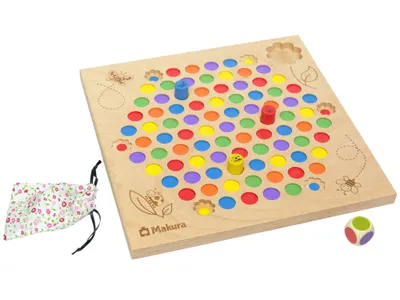 Produktbild von Brettspiel aus Holz WIESENRENNEN