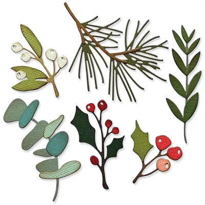 Stanzschablonen-Set 6-teilig Festliche Motive Metall für Scrapbooking