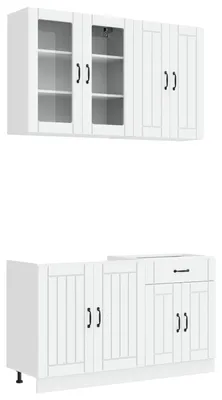 Productafbeelding van Keukenblok LUCCA 4 pcs Wit Bewerkt hout