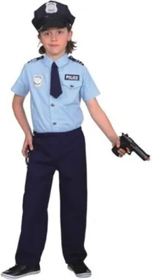 Produktbild von O5209-140 blau Kinder Polizeikostüm Polizeiuniform Gr.140